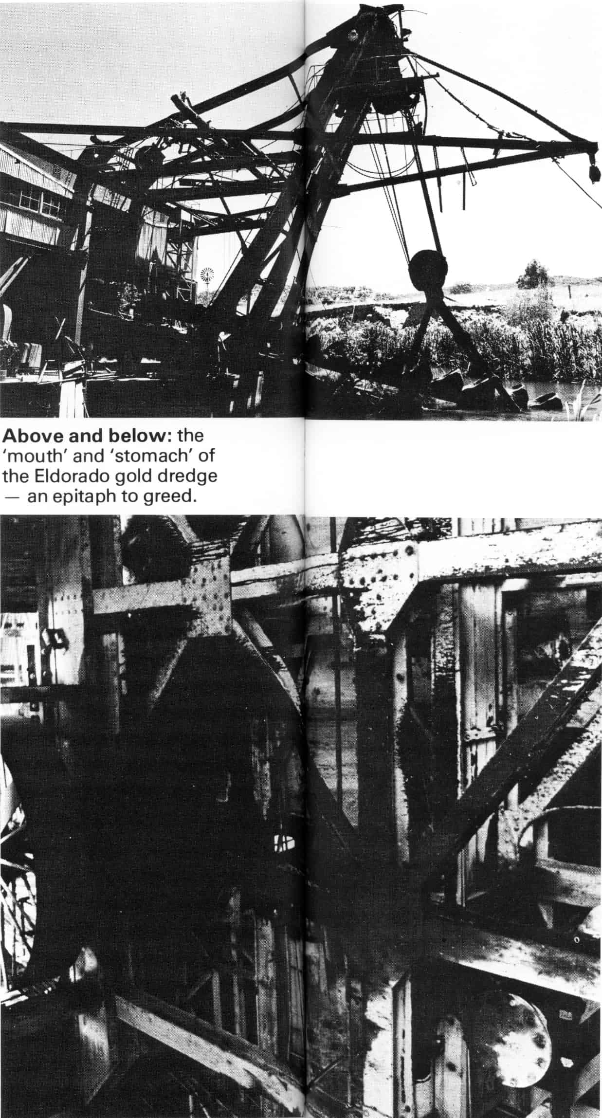 The Mouth and stomach of the Eldorado gold dredge