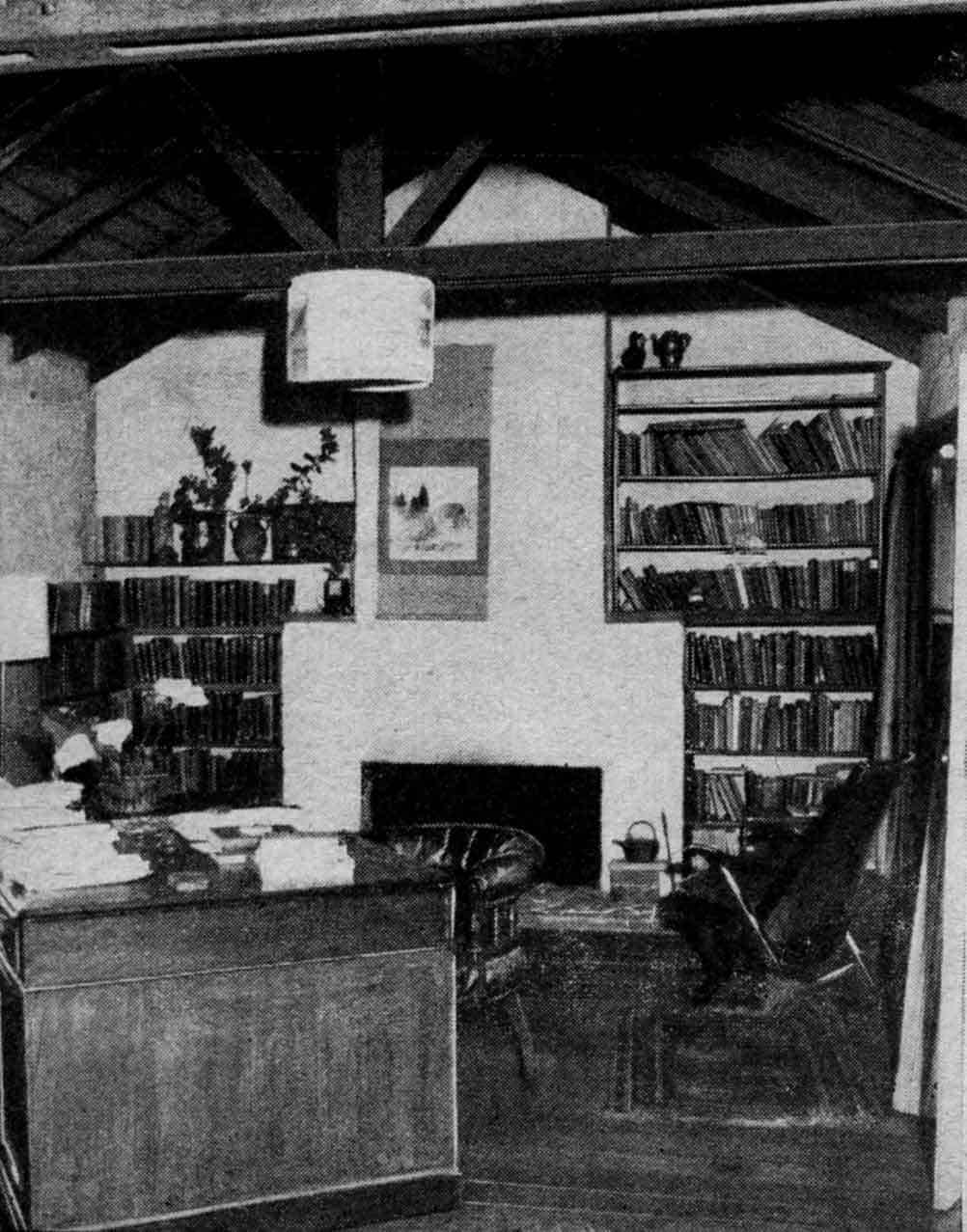 Interior of Professor Macmahon Ball's studio at Eltham